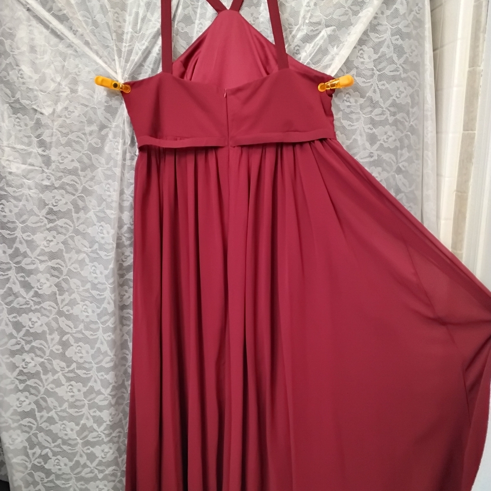 CLEAR OUT PRICE DROP! Shein Elegant Burgundy Evening Dress - Picture 3 of 10